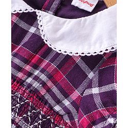 Babyguh Yarndyed Lurex Checks Short Sleeves Dress with Smocking Detailing - Lilac - Image 3