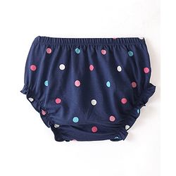 Babyhug 100% Cotton Full Sleeves Frock With Bloomer Polka Dots Print - Pink & Navy Blue - Image 5