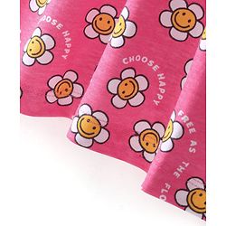 Babyhug 100% Cotton Full Sleeves Frock With Floral Print - Pink - Image 4