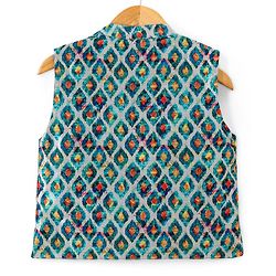 Babyhug 100% Cotton Full Sleeves Kurta Payjama Set With Waistcoat Kite Print - Purple & Blue - Image 41