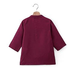 Babyhug 100% Cotton Full Sleeves Kurta Payjama Set With Waistcoat Kite Print - Purple & Blue - Image 55