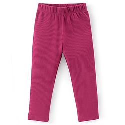 Babyhug 100% Cotton Full Sleeves Top & Leggings With Floral Print - Navy Blue & Pink - Image 4