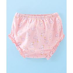 Babyhug 100% Cotton Half Sleeves Frock & Bloomer With Duck Print - Pink - Image 4