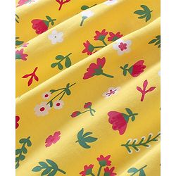 Babyhug 100% Cotton Half Sleeves Frock & Bloomer With Floral Print - Yellow - Image 13