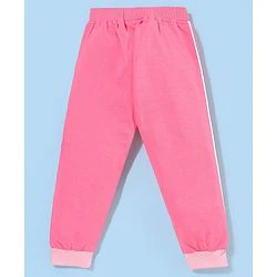 Babyhug 100% Cotton Knit Full Sleeves Top and Legging Set Butterfly Sequin Design - Pink & White - Image 5