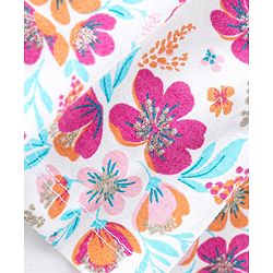 Babyhug 100% Cotton Knit Full Sleeves Top & Corduroy Jegging With Floral Print - White & Purple - Image 6