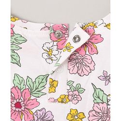 Babyhug 100% Cotton Knit Full Sleeves Top & Legging Set Floral Print - White & Pink - Image 6