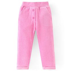 Babyhug 100% Cotton Knit Full Sleeves With Top & Leggings Floral Embroidery - Purple & Pink - Image 4