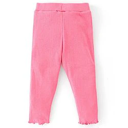 Babyhug 100% Cotton Knit Half Sleeves Butterfly Print Top with Frill Detailing & Leggings Set - Multicolour - Image 11