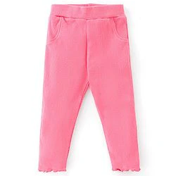 Babyhug 100% Cotton Knit Half Sleeves Butterfly Print Top with Frill Detailing & Leggings Set - Multicolour - Image 4