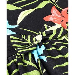 Babyhug 100% Cotton Knit Half Sleeves Frock with Tropical Print - Multicolour - Image 10