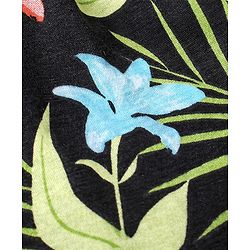 Babyhug 100% Cotton Knit Half Sleeves Frock with Tropical Print - Multicolour - Image 9