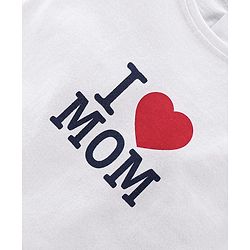 Babyhug 100% Cotton Knit Half Sleeves Text Print Top & Polka Dot Print Skirt-White & Navy Blue - Image 7