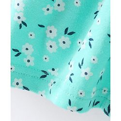 Babyhug 100% Cotton Knit Half Sleeves With Floral Print - Sea Green - Image 4