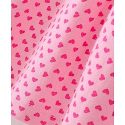 Babyhug 100% Cotton Single Jersey Knit Half Sleeves Frock With Bloomer Heart Print - Multiprint - Image 7
