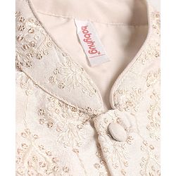 Babyhug 100% Cotton Woven Full Sleeves Cambric Kurta Pyjama Set With Mirror Embroided Jacket  -Red - Image 13