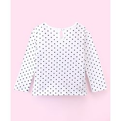 Babyhug 100% Cotton Woven Yarn Dyed Full Sleeves Inner Tee with Dress Checkered with Bow Applique - Blue & White - Image 3