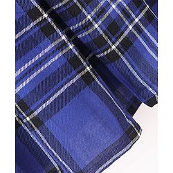 Babyhug 100% Cotton Woven Yarn Dyed Full Sleeves Inner Tee with Dress Checkered with Bow Applique - Blue & White - Image 7