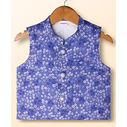 Babyhug Cambric Woven Full Sleeves Kurta Dhoti Set with Jacket & Floral Print - White - Image 18