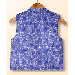 Babyhug Cambric Woven Full Sleeves Kurta Dhoti Set with Jacket & Floral Print - White - Image 19