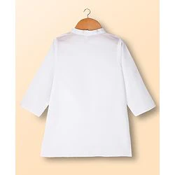 Babyhug Cambric Woven Full Sleeves Kurta Dhoti Set with Jacket & Floral Print - White - Image 45