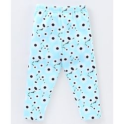 Babyhug Cotton Elastic Knit Full Length Leggings Star Print Pack of 3 - White - Image 5