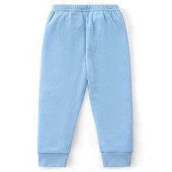 Babyhug Cotton Full Length Thermal Leggings Solid- Blue - Image 5