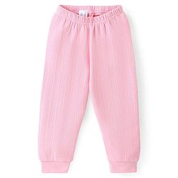 Babyhug Cotton Full Length Thermal Leggings Solid Colour - Pink - Image 7