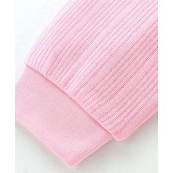 Babyhug Cotton Full Length Thermal Leggings Solid Colour - Pink - Image 9