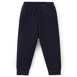 Babyhug Cotton Full Length Thermal Leggings Solid- Dark Navy - Image 4