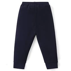 Babyhug Cotton Full Length Thermal Leggings Solid- Dark Navy - Image 5