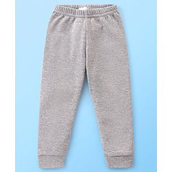 Babyhug Cotton Full Length Thermal Leggings Solid- Light Grey - Image 4