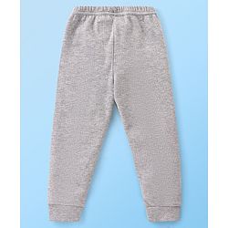 Babyhug Cotton Full Length Thermal Leggings Solid- Light Grey - Image 5