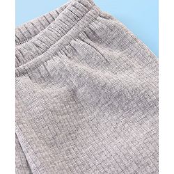 Babyhug Cotton Full Length Thermal Leggings Solid- Light Grey - Image 6