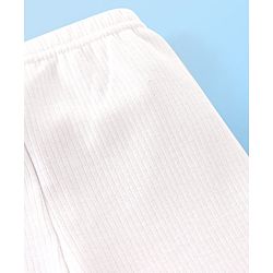 Babyhug Cotton Full Length Thermal Leggings Solid- Off White - Image 3