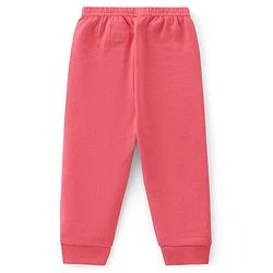 Babyhug Cotton Full Length Thermal Leggings Solid- Pink - Image 11