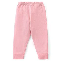 Babyhug Cotton Full Length Thermal Leggings Solid- Pink - Image 11