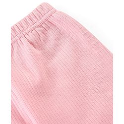Babyhug Cotton Full Length Thermal Leggings Solid- Pink - Image 6