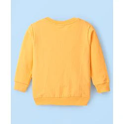 Babyhug Cotton Full Sleeves Graphic Tiger Print Sweatshirts Pack of  2 - White Melange & Yellow - Image 10