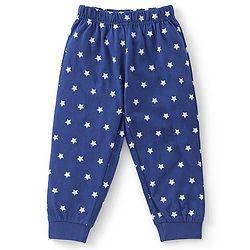 Babyhug Cotton Full Sleeves Night Suit Stars & Mickey Mouse Print- Blue - Image 4