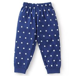 Babyhug Cotton Full Sleeves Night Suit Stars & Mickey Mouse Print- Blue - Image 5
