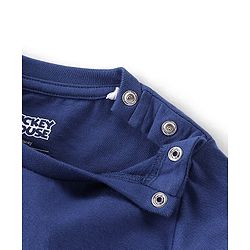 Babyhug Cotton Full Sleeves Night Suit Stars & Mickey Mouse Print- Blue - Image 7