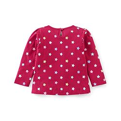 Babyhug Cotton Full Sleeves Night Suit Stars Print- Pink - Image 3