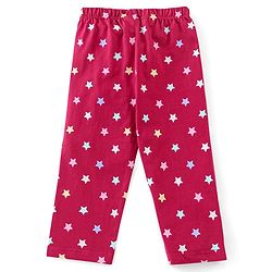 Babyhug Cotton Full Sleeves Night Suit Stars Print- Pink - Image 5