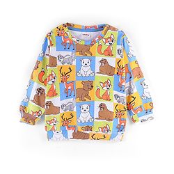 Babyhug Cotton Full Sleeves Sweatshirt Fox & Deer Print- Blue Green & Yellow - Image 11