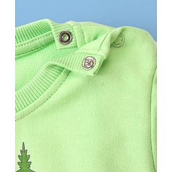 Babyhug Cotton Full Sleeves Sweatshirt With Bear Graphics- Light Green - Image 16
