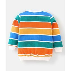 Babyhug Cotton Full Sleeves Sweatshirt With Text & Stripes Graphics Pack Of 2 - Multicolour - Image 5