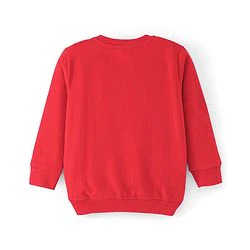 Babyhug Cotton Full Sleeves Sweatshirts With Outer Space Graphics Pack  Of 2- Blue & Red - Image 3