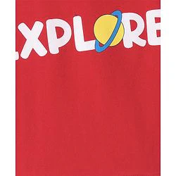 Babyhug Cotton Full Sleeves Sweatshirts With Outer Space Graphics Pack  Of 2- Blue & Red - Image 6