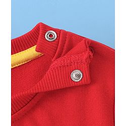 Babyhug Cotton Full Sleeves Sweatshirts With Outer Space Graphics Pack  Of 2- Blue & Red - Image 7